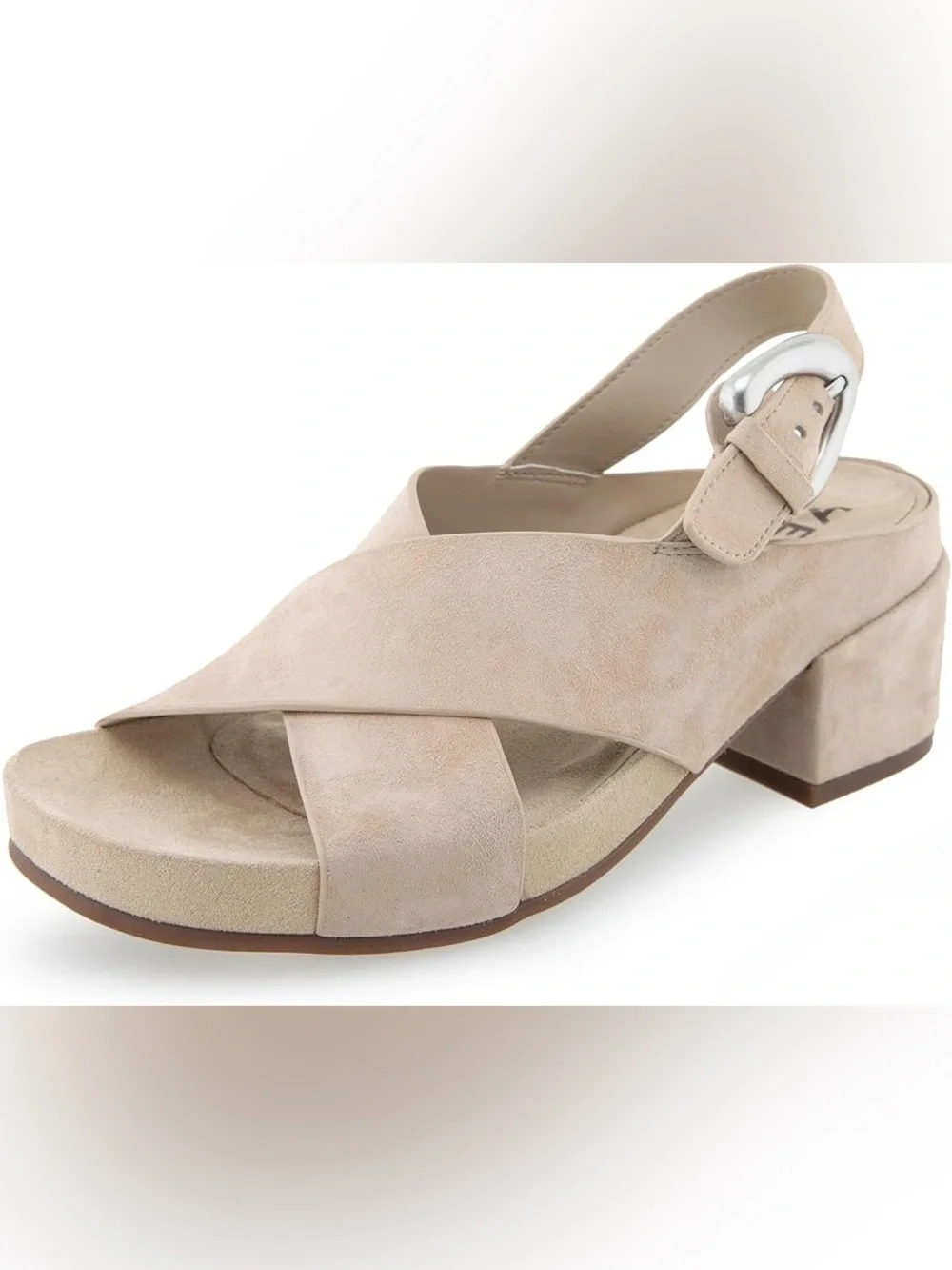 NWT Aerosoles Chrystie Suede Slingback Block Heel Sandals Size 8